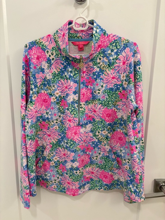 Lilly Pulitzer Tops - Lilly Pulitzer Melena UPF 50+ Quarter Zip Popover in Multi Lil Soirée All Day L